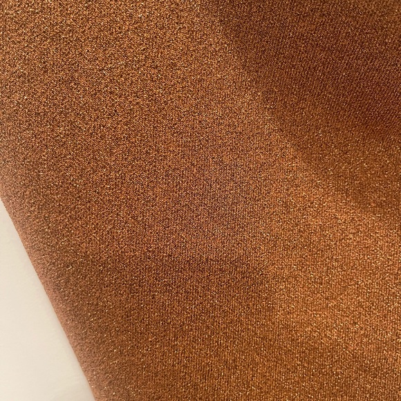 Alice + Olivia gold/bronze metallic 3 button cardigan, short style. Size: M - Picture 9 of 9